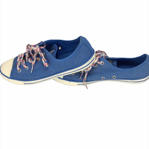 Converse Low Top Sneakers, Blue, White, 7 - Picture 4 of 8